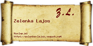 Zelenka Lajos névjegykártya